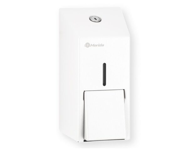 Dozownik mydła w płynie MERIDA STELLA WHITE LINE MINI, pojemność zbiornika 400 ml, biały Dozownik mydła w płynie MERIDA STELLA WHITE LINE MINI, pojemność zbiornika 400 ml, biały