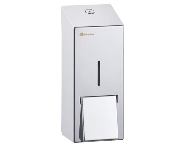 Dozownik mydła w płynie MERIDA STELLA MAXI, pojemność zbiornika 800 ml, stal polerowana Dozownik mydła w płynie MERIDA STELLA MAXI, pojemność zbiornika 800 ml, stal polerowana