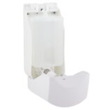 Dozownik mydła w płynie MERIDA TOP MAXI, pojemność zbiornika 800 ml, tworzywo ABS, biały, okienko szare