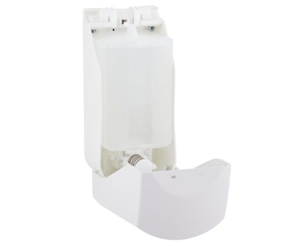 Dozownik mydła w płynie MERIDA TOP MAXI, pojemność zbiornika 800 ml, tworzywo ABS, biały, okienko szare Dozownik mydła w płynie MERIDA TOP MAXI, pojemność zbiornika 800 ml, tworzywo ABS, biały, okienko szare