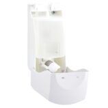 Dozownik mydła w płynie MERIDA TOP MINI, pojemność zbiornika 400 ml, tworzywo ABS, biały, okienko szare