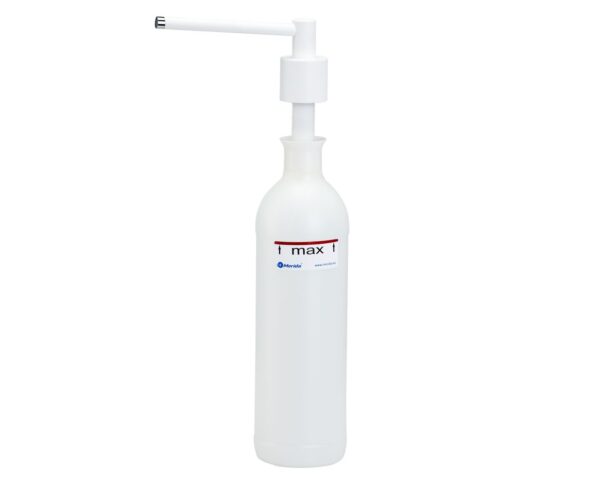 Dozownik mydła w płynie blatowy WALEC, pojemność zbiornika 1000 ml, biały