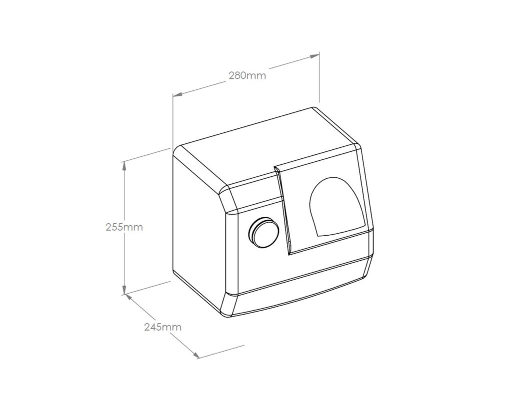 Suszarka do włosów MERIDA BASENOWA, obudowa żeliwna, emaliowana, biała