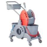 Wózek dwuwiadrowy 30 l (2 x 15 l), z kuwetą 8 l, czerwona prasa