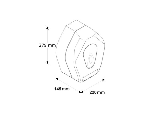Pojemnik na papier toaletowy MERIDA TOP MINI, tworzywo ABS, biały, tył szary, okienko szare Pojemnik na papier toaletowy MERIDA TOP MINI, tworzywo ABS, biały, tył szary, okienko szare