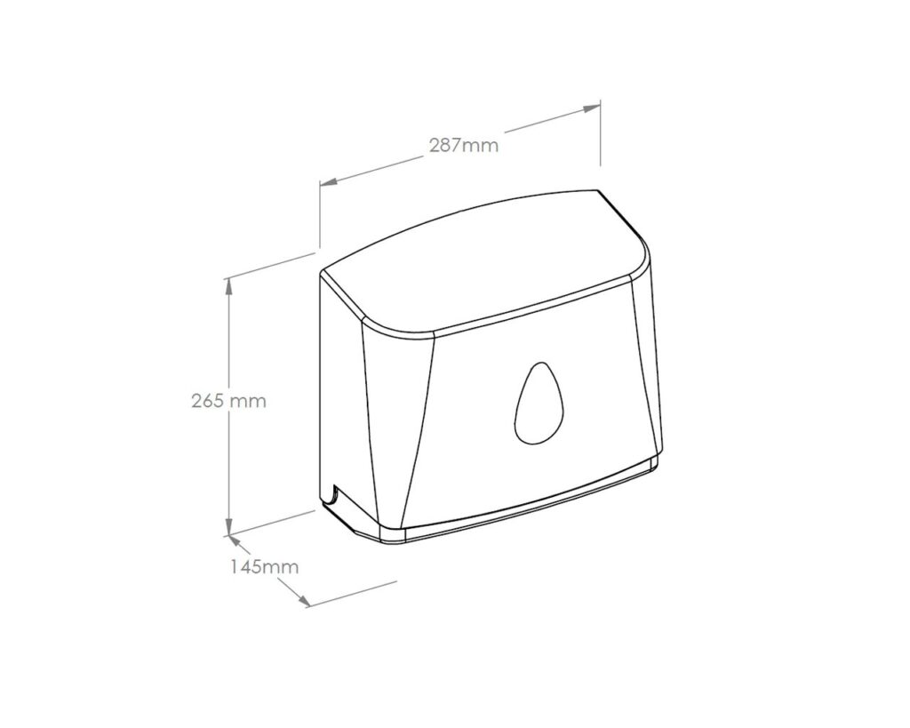Pojemnik na ręczniki składane MERIDA TOP MINI, tworzywo ABS, biały, okienko niebieskie