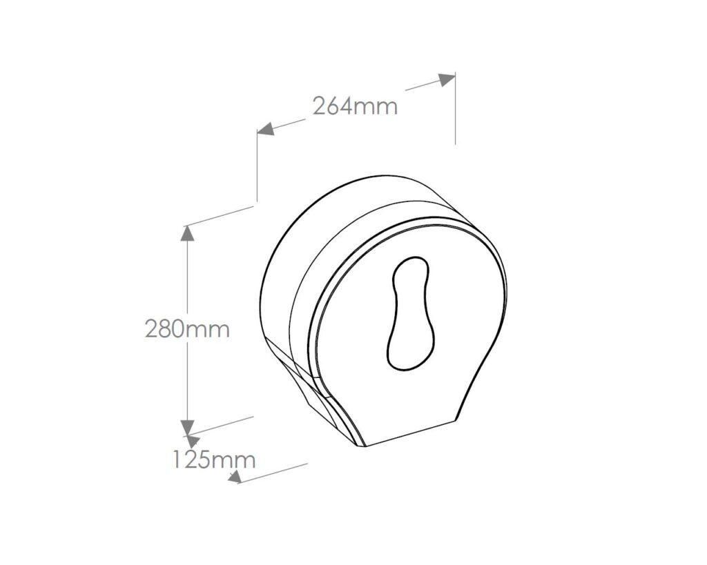 Pojemnik na papier toaletowy MERIDA ONE, tworzywo ABS, czarny