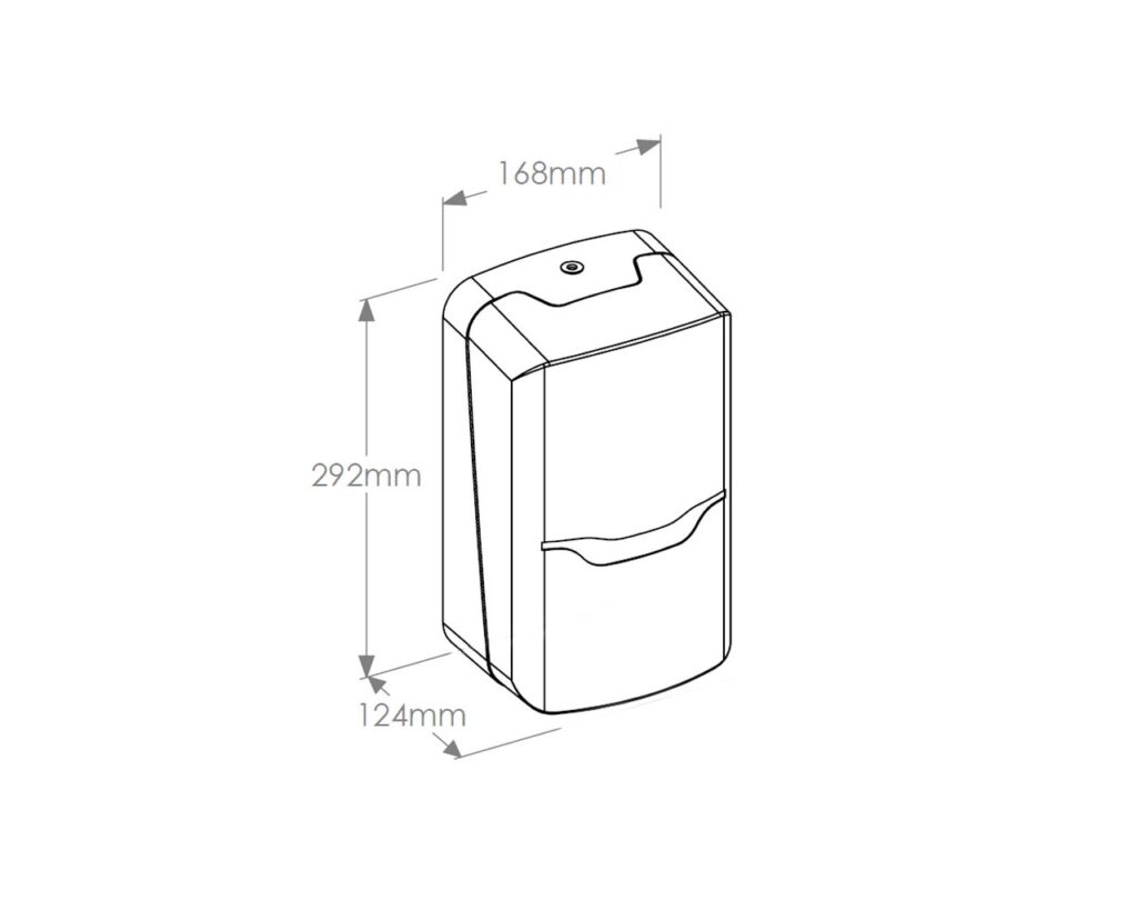 Pojemnik na papier toaletowy w listkach MERIDA HARMONY, pojemność do 450 szt., tworzywo, biały transparentny
