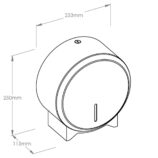 Pojemnik na papier toaletowy MERIDA STELLA Anti-FingerPrint MINI, śr. papieru do 19 cm, stal matowa z powłoką AFP