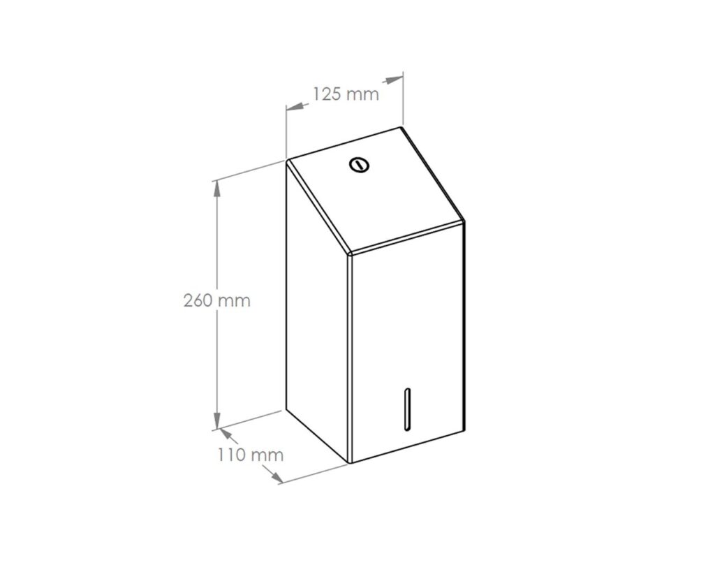 Pojemnik na papier toaletowy w listkach MERIDA STELLA, pojemność do 450 szt., stal matowa