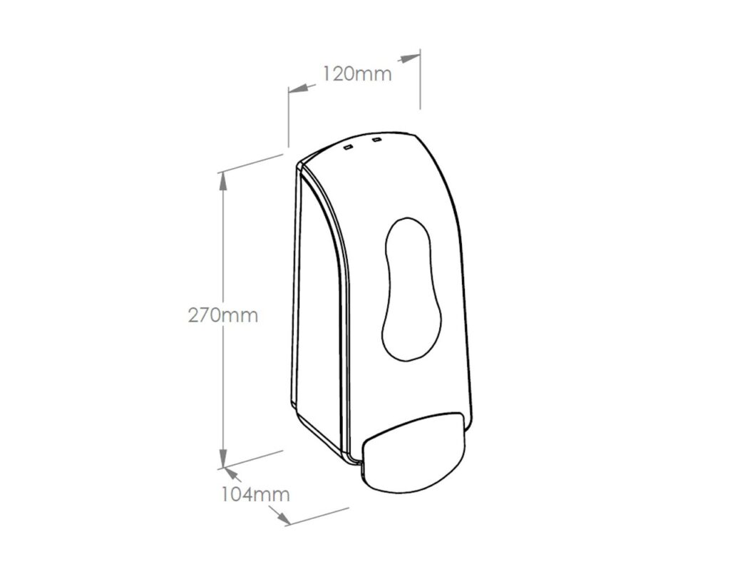 Dozownik płynu dezynfekcyjnego MERIDA ONE na jednorazowe wkłady 700 ml z płynem dezynfekcyjnym MERIDA POLANA DDR+, tworzywo ABS, czarny