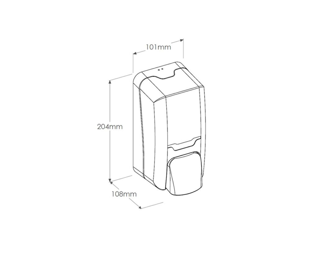 Dozownik mydła w płynie MERIDA HARMONY MINI, pojemność zbiornika 500 ml, tworzywo, biały transparentny