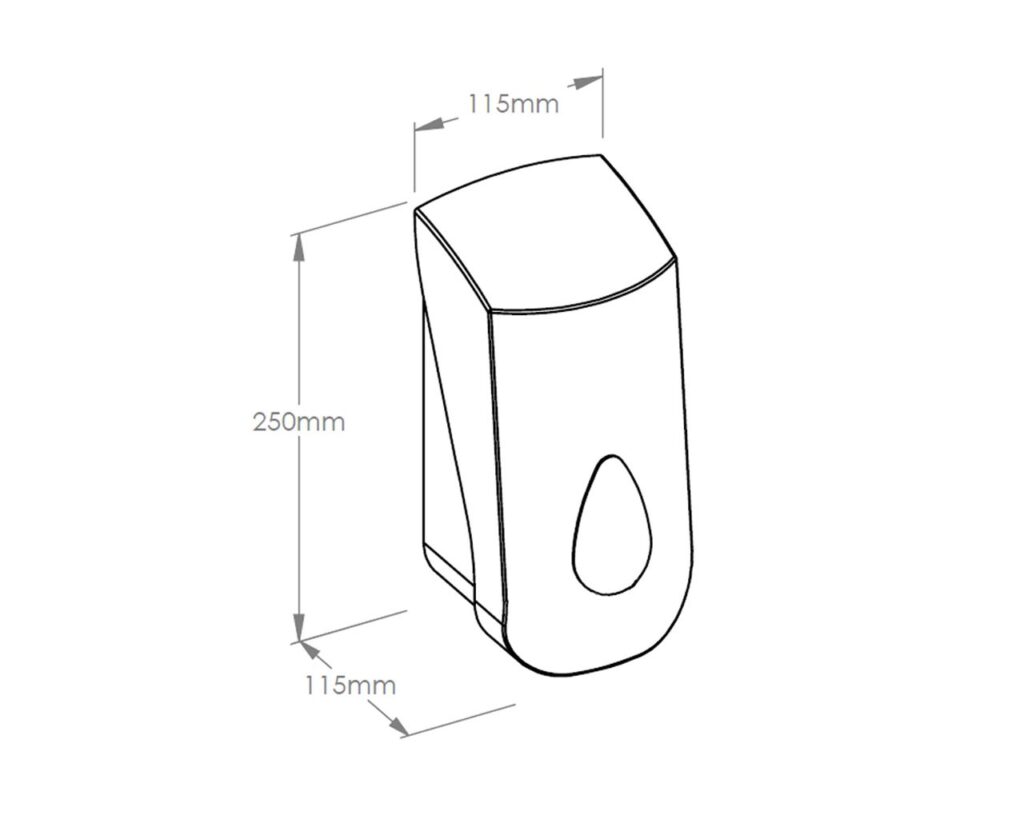 Dozownik mydła w płynie MERIDA TOP MAXI, pojemność zbiornika 800 ml, tworzywo ABS, biały, okienko niebieskie