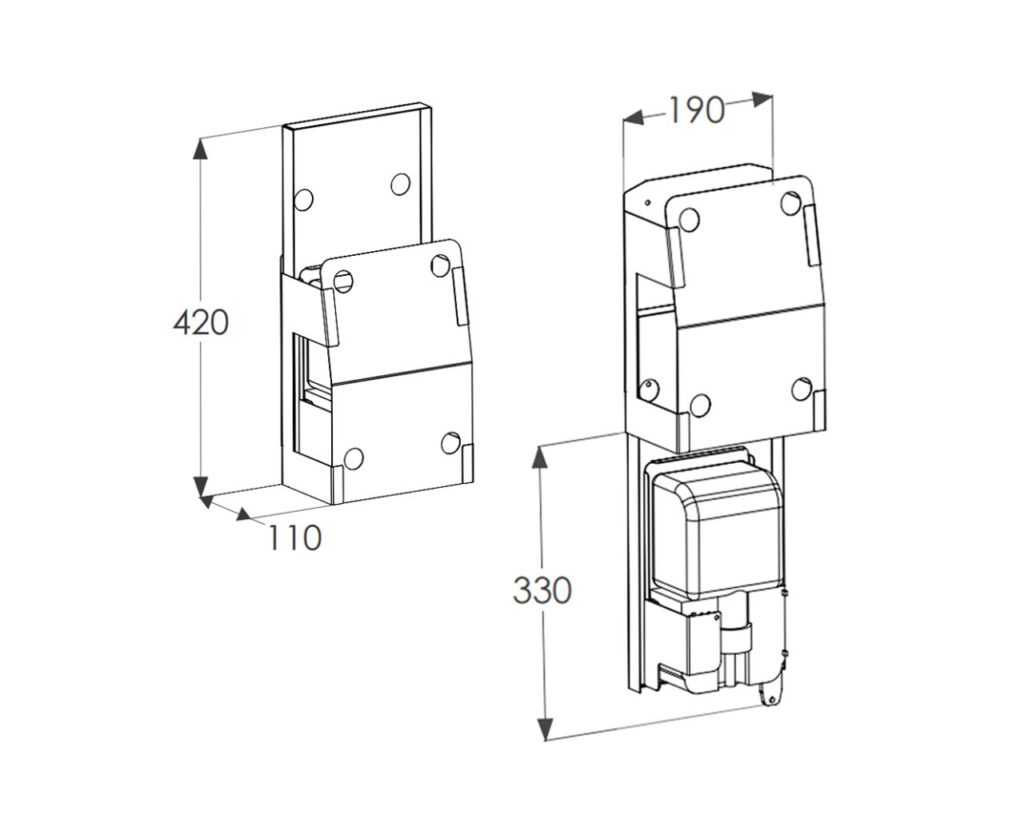 RUCHOMY KORPUS DO MONTAŻU DOZOWNIKA ZA LUSTREM