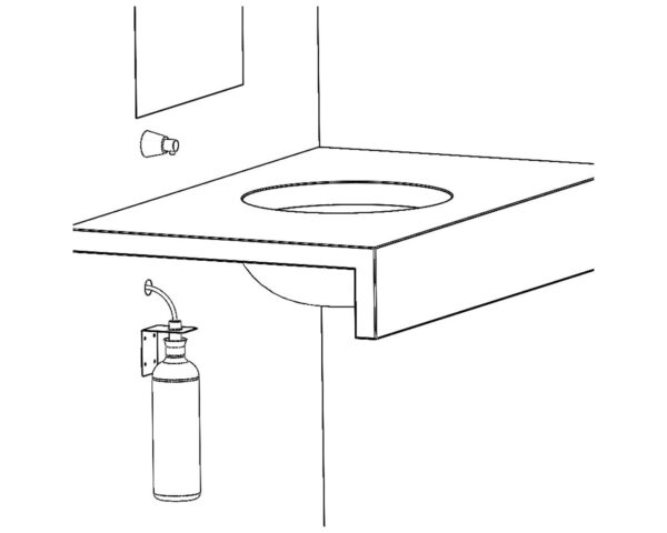Dozownik mydła w płynie ścienny, STOŻEK, wersja matowa Dozownik mydła w płynie ścienny, STOŻEK, wersja matowa