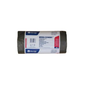 Worki na śmieci MERIDA ECONOMY, 60 x 90 cm, pojemność 70 l, rolka 50 szt., CZARNE, HDPE