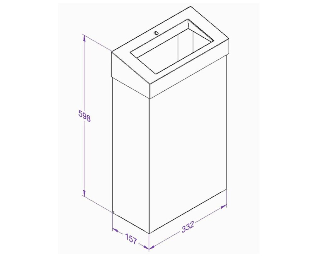 Kosz na odpady otwarty MERIDA STELLA SLIM WHITE LINE, pojemność 27 l, biały