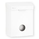 Kosz do damskich toalet MERIDA STELLA WHITE LINE z pojemnikiem na torebki higieniczne, pojemność 4,4 l, biały