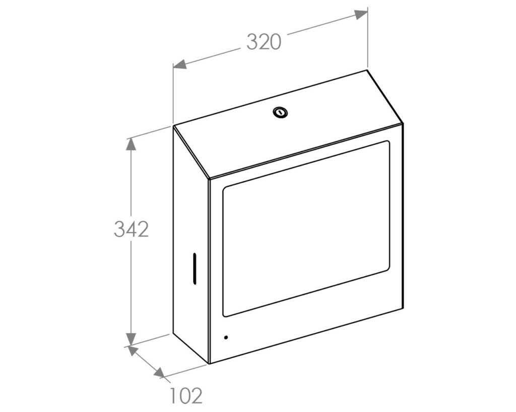 Pojemnik na ręczniki składane z bezdotykowym automatycznym dozownikiem mydła w pianie i z lustrem ze stali SuperMirror „3 w 1" MERIDA STELLA SLIM COMBO, stal matowa