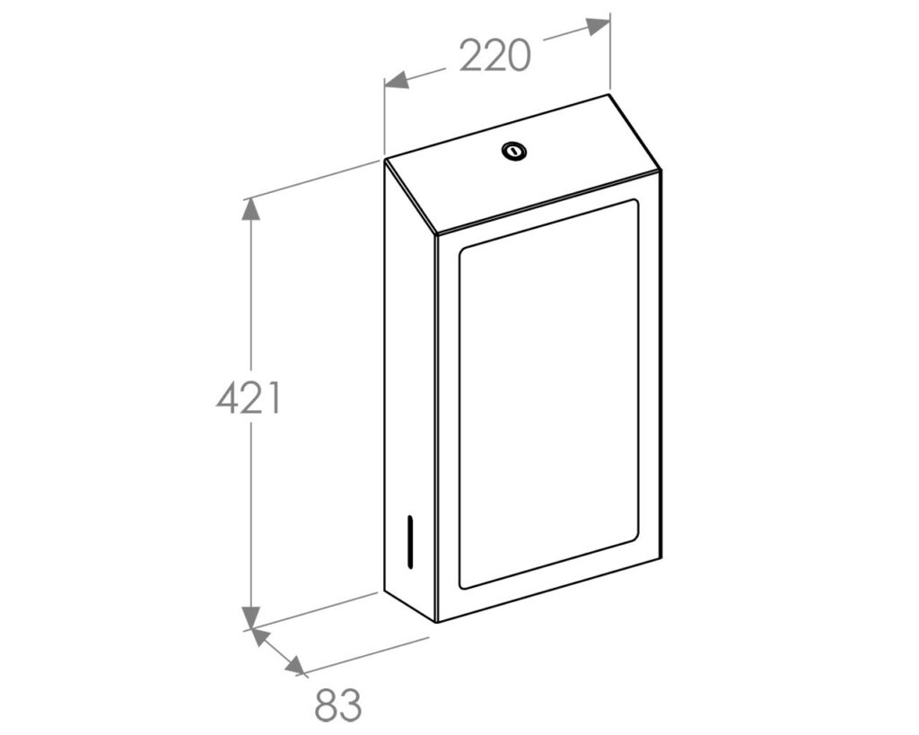 Pojemnik na ręczniki składane z lustrem ze stali SuperMirror „2w1" MERIDA STELLA SLIM VIOLET LINE MEGA COMBO, fioletowy