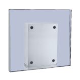 Wnękowy pojemnik na ręczniki składane montowany za lustrem, spód skośny, stal ma towa