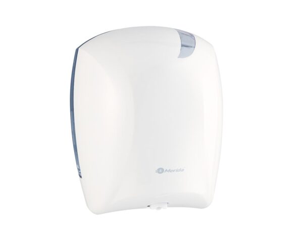 Pojemnik na papier toaletowy w listkach CENTER PULL biały za 75 zł netto przy zakupie 2 opakowań papieru MERIDA OPTIMUM POB702