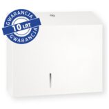 Pojemnik na papier toaletowy MERIDA STELLA DUO WHITE LINE z uchwytem na resztkę rolki papieru, średnica papieru do 20 cm, biały