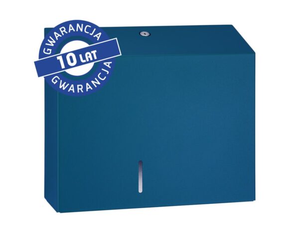 Pojemnik na papier toaletowy MERIDA STELLA DUO BLUE LINE z uchwytem na resztkę rolki papieru, średnica papieru do 20 cm, niebieski