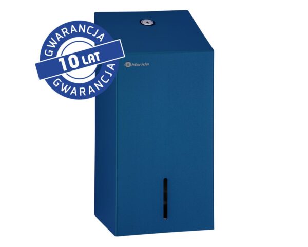 Pojemnik na papier toaletowy w listkach MERIDA STELLA BLUE LINE, pojemność do 450 szt., niebieski