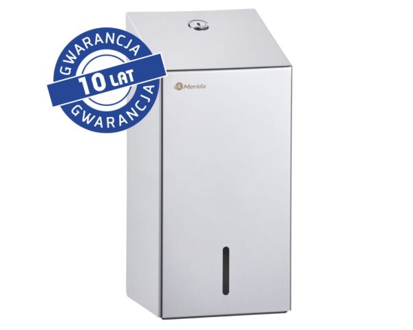 Pojemnik na papier toaletowy w listkach MERIDA STELLA, pojemność do 450 szt., stal polerowana