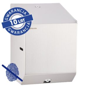 Pojemnik na ręczniki papierowe w rolach lub papier toaletowy w systemie listkowym MERIDA STELLA MINI Anti-FingerPrint , stal matowa z powłoką AFP