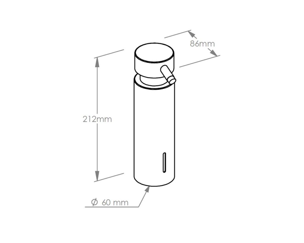 Dozownik mydła w płynie mocowany do blatu MERIDA STELLA BLACK LINE, pojemność zbiornika 300 ml, czarny