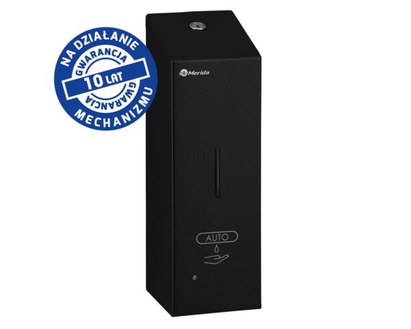 Bezdotykowy automatyczny dozownik mydła w pianie MERIDA STELLA AUTOMATIC SLIM BLACK LINE na jednorazowe wkłady 800 ml, czarny Bezdotykowy automatyczny dozownik mydła w pianie MERIDA STELLA AUTOMATIC SLIM BLACK LINE na jednorazowe wkłady 800 ml, czarny