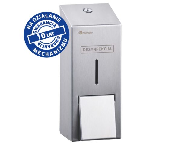 Dozownik płynu dezynfekcyjnego na jednorazowe wkłady 1000 ml MERIDA STELLA, stal matowa Dozownik płynu dezynfekcyjnego na jednorazowe wkłady 1000 ml MERIDA STELLA, stal matowa