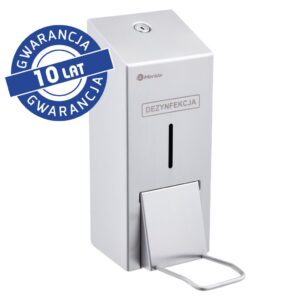 Dozownik płynu dezynfekcyjnego na jednorazowe wkłady 1000 ml z przyciskiem łokciowym MERIDA STELLA, stal matowa