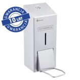 Dozownik płynu dezynfekcyjnego w sprayu z przyciskiem łokciowym MERIDA STELLA, pojemność zbiornika 800 ml, stal matowa