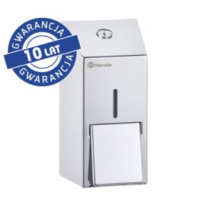 Dozownik mydła w płynie MERIDA STELLA MINI, pojemność zbiornika 400 ml, stal polerowana