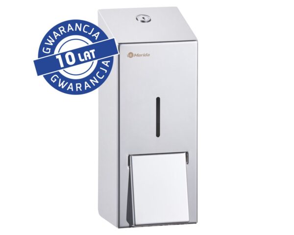 Dozownik mydła w płynie MERIDA STELLA MAXI, pojemność zbiornika 800 ml, stal polerowana