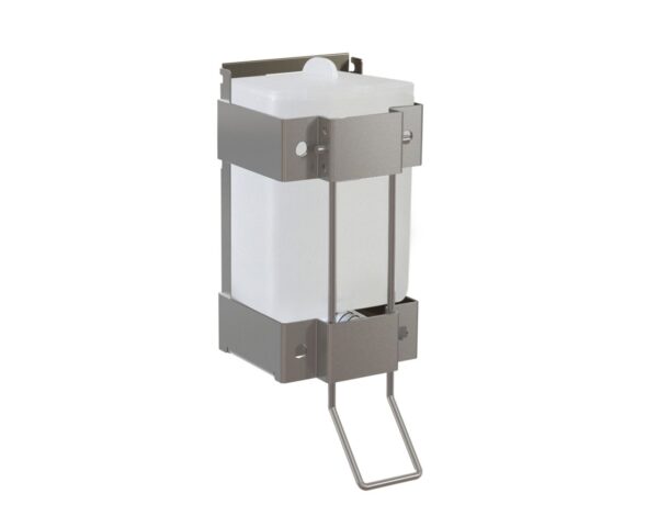 Dozownik mydła w płynie do montażu za lustrem otwieranym, pojemność zbiornika 1000 ml