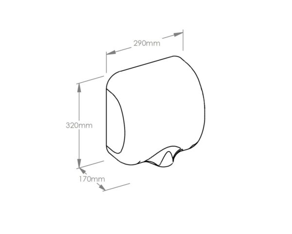 Suszarka do rąk MERIDA TURBO JET STONE GREY LINE, szara kamienna Suszarka do rąk MERIDA TURBO JET STONE GREY LINE, szara kamienna