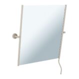 Lustro uchylne w oprawie szarej jedwabistej matowej z uchwytem ułatwiającym regulację kąta nachylenia MERIDA STELLA SILK GREY LINE, 50 x 60 cm