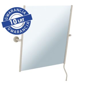 Lustro uchylne w oprawie szarej jedwabistej matowej z uchwytem ułatwiającym regulację kąta nachylenia MERIDA STELLA SILK GREY LINE, 50 x 60 cm