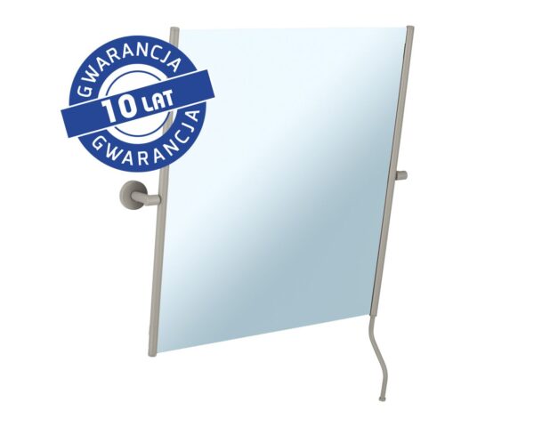 Lustro uchylne w oprawie szarej kamiennej matowej z uchwytem ułatwiającym regulację kąta nachylenia MERIDA STELLA STONE GREY LINE, 50 x 60 cm