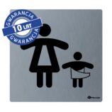 Piktogram - pomieszczenie dla matki z dzieckiemwym. 95 x 95 x 2 mm, stal matowa