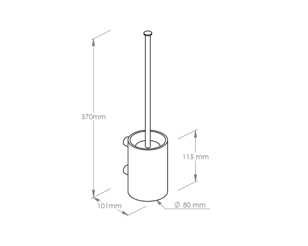 Szczotka do WC z uchwytem mocowanym do ściany, tuba krótka, MERIDA STELLA STONE GREY LINE, szara kamienna