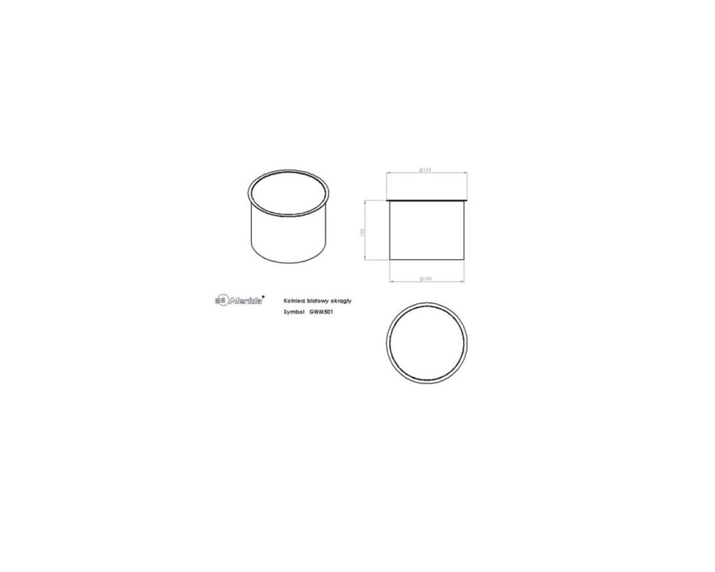 Kołnierz kosza nablatowy okrągły MERIDA STELLA BLUE LINE, niebieski