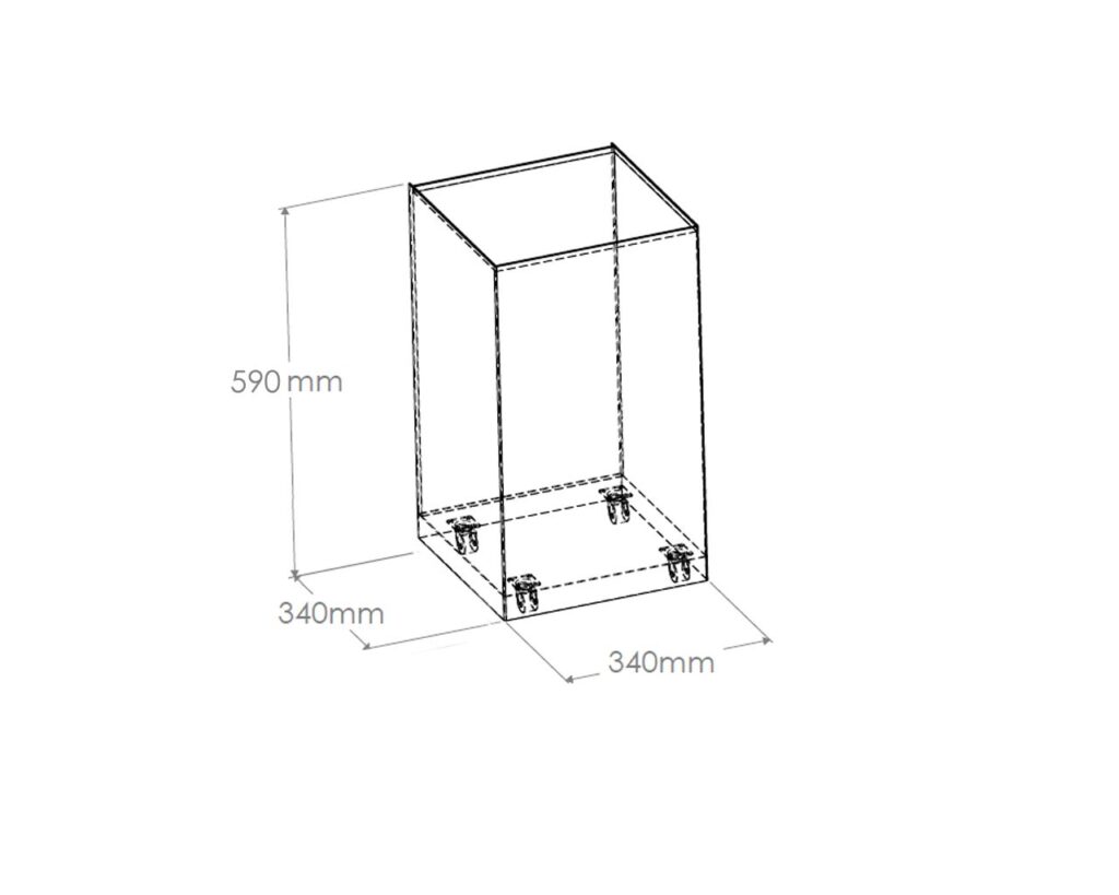 Kosz podblatowy na kółkach MERIDA STELLA STONE GREY LINE, pojemność 60 l, szary kamienny