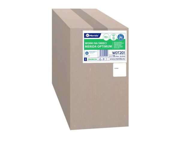 Worki na śmieci MERIDA OPTIMUM, 60 x 90 cm, pojemność 70 l, rolka 50 szt., BEZBARWNE, HDPE/LDPE Worki na śmieci MERIDA OPTIMUM, 60 x 90 cm, pojemność 70 l, rolka 50 szt., BEZBARWNE, HDPE/LDPE