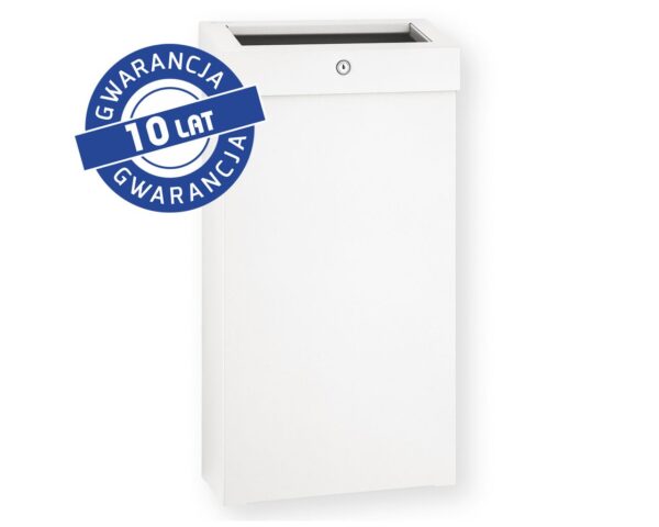 Kosz na odpady otwarty MERIDA STELLA SLIM WHITE LINE COMBO, pojemność 15 l, biały