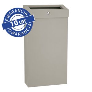 Kosz na odpady otwarty MERIDA STELLA SLIM STONE GREY LINE COMBO, pojemność 15 l, szary kamienny